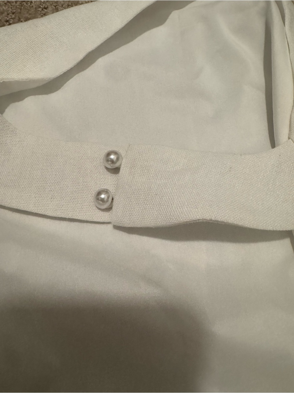 Peppermayo White Linen Halter Neck Ruched Tank Top - Picture 6 of 6